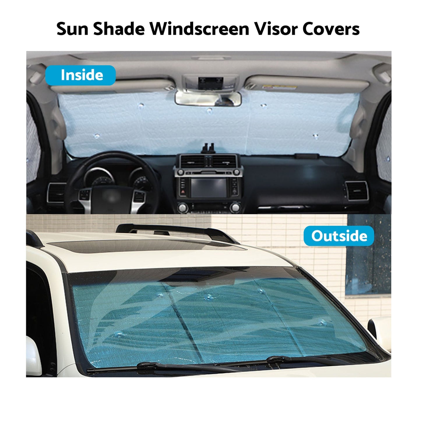 8x Windscreen Sun Shade Visor Covers Suitable For Toyota LandCruiser Prado J120 / J150 SUV