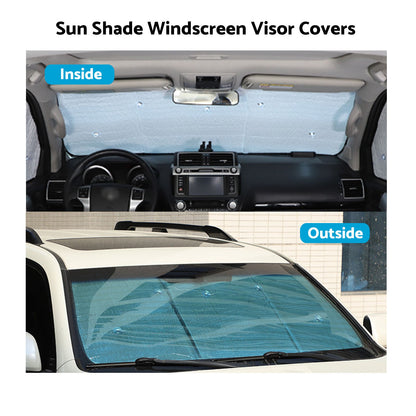 8x Windscreen Sun Shade Visor Covers Suitable For Toyota LandCruiser Prado J120 / J150 SUV