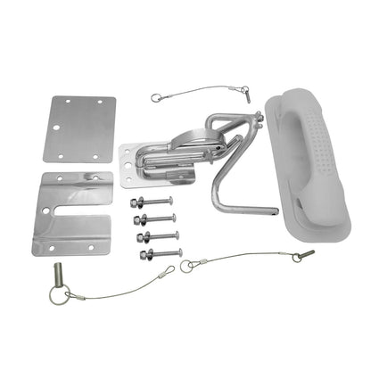 Boat Insta-Lock Snap Quick Davits Set Stainless Steel With Handle Pad.