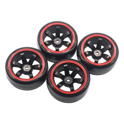 Suitable for Drifting 1 10 RC Drift Cars 4PCS Hard Plastic Rim Tyre Tire Wheel.