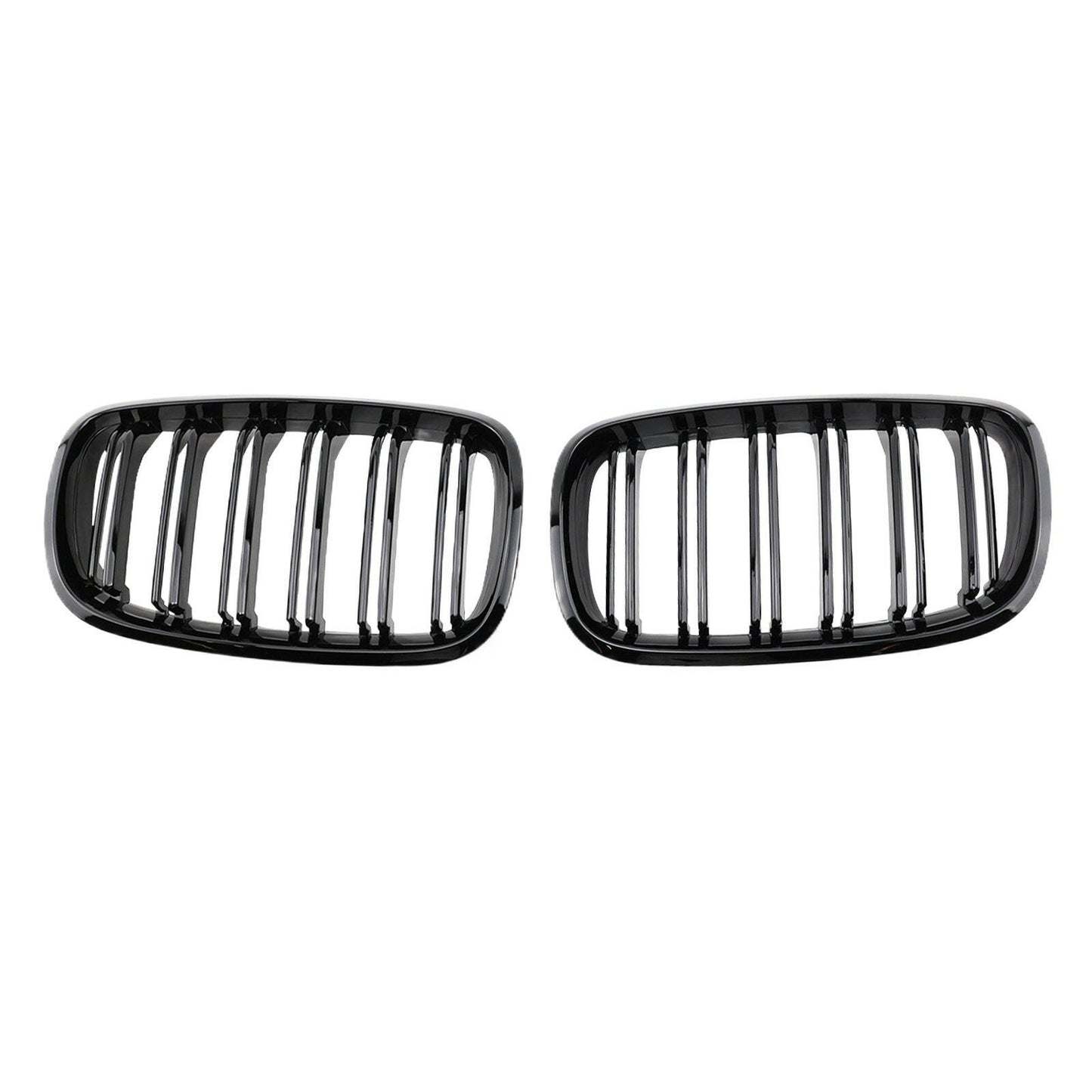 2x Front Grill Grille Gloss Black Suitable For BMW E70 X5 / E71 X6 2007-2013.