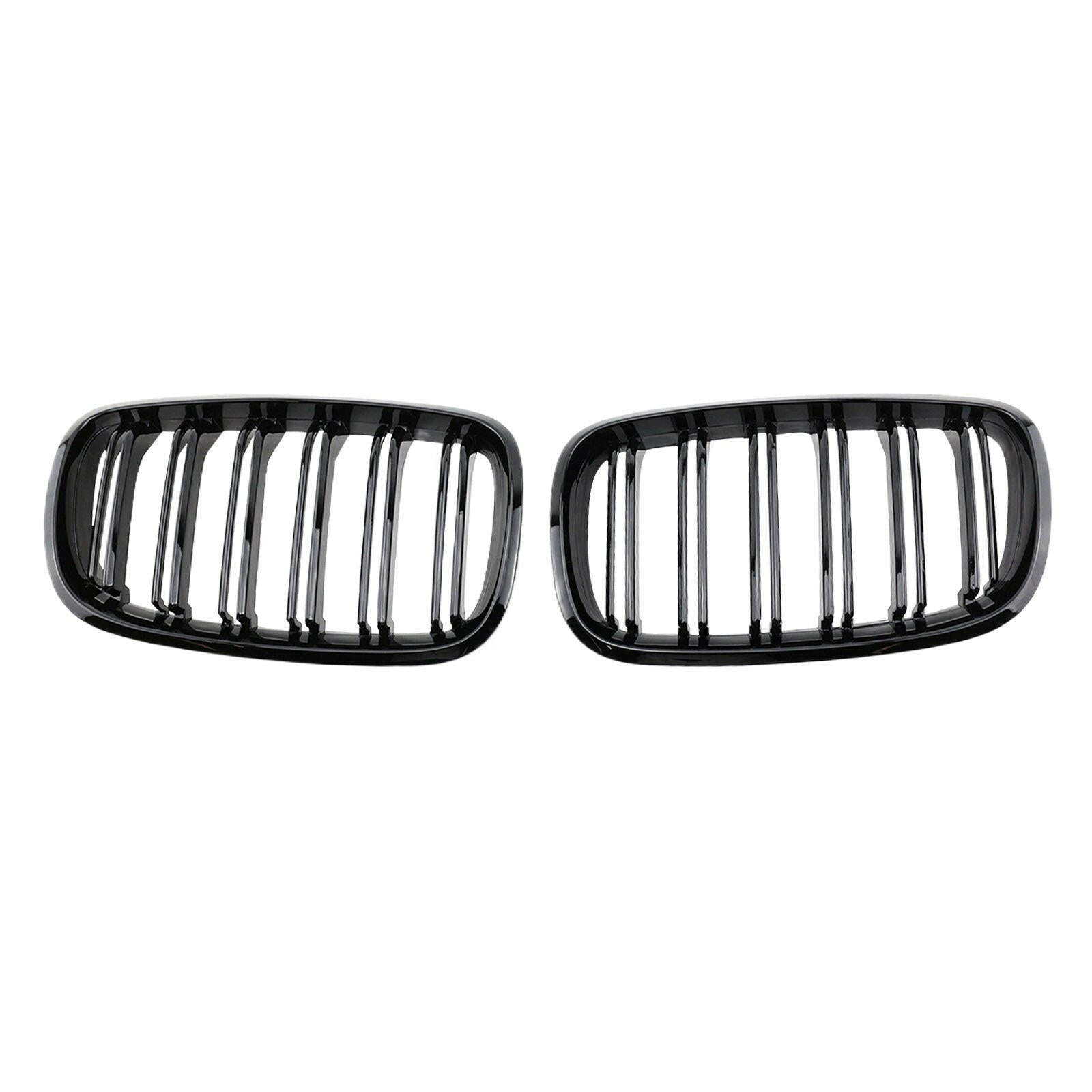 2x Front Grill Grille Gloss Black Suitable For BMW E70 X5 / E71 X6 2007-2013.