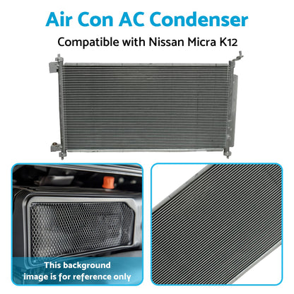 Air Conditioning (AC) Condenser Suitable For Nissan Micra K12 2007-2010 650mm x 16mm