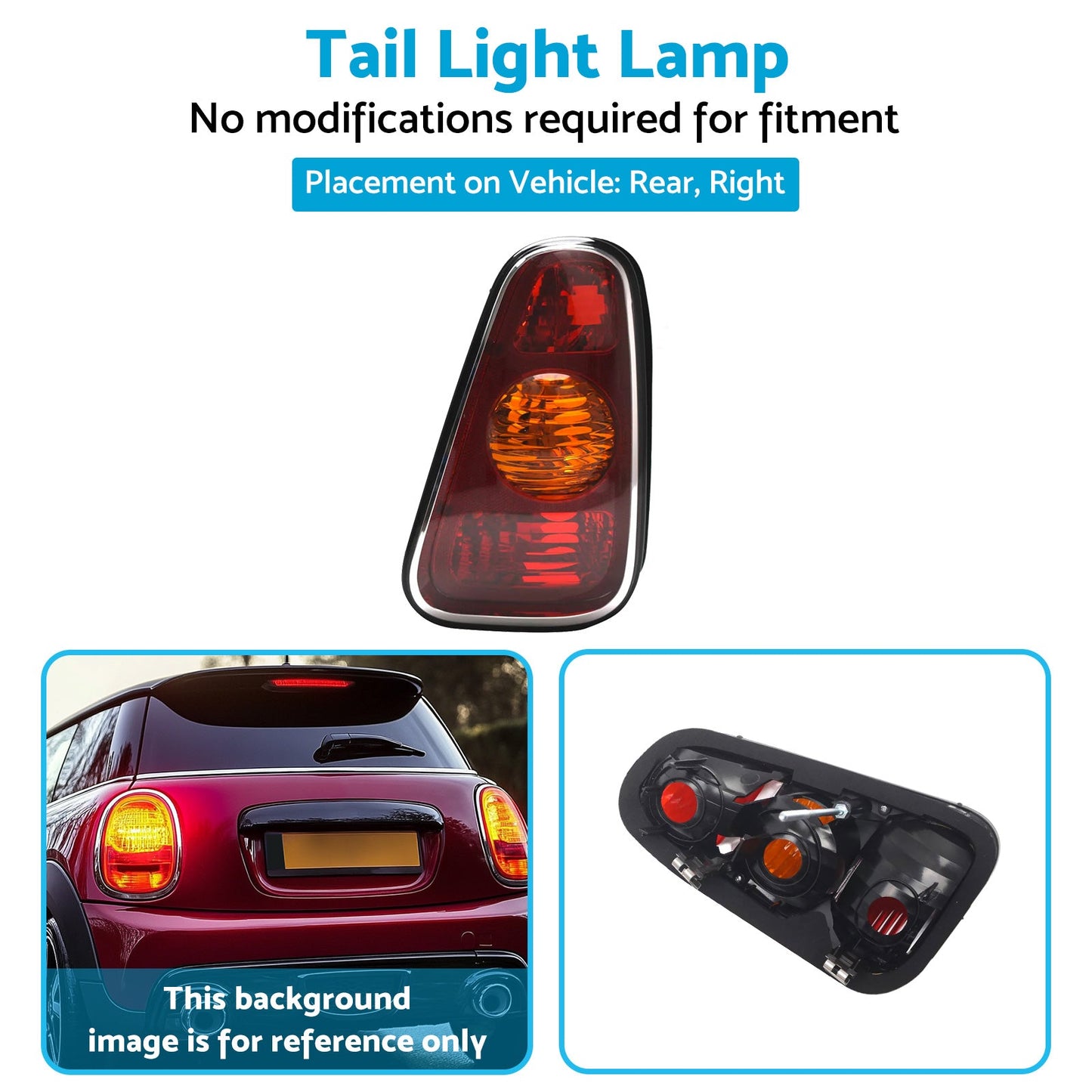 Right Hand Tail Light Lamp Suitable For Mini Cooper R50 Hatchback 2001-2004