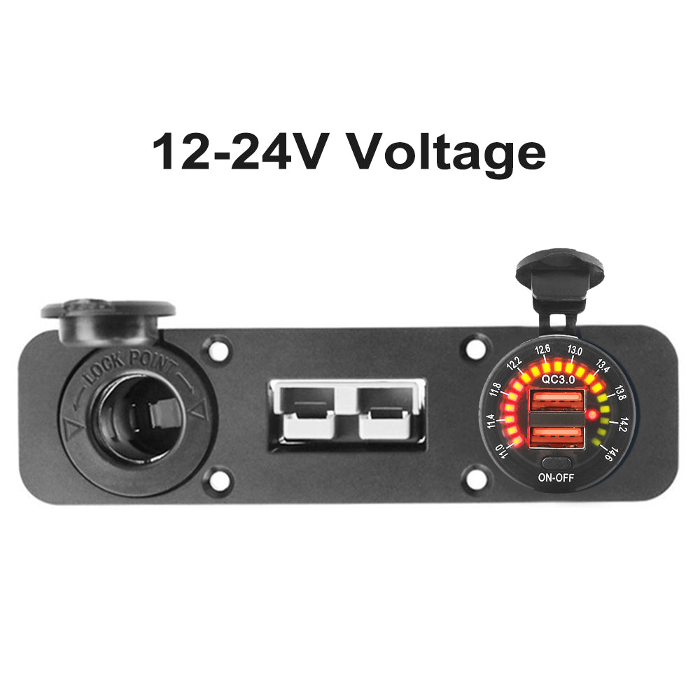 50 Amp Anderson Plug USB 3. 0 Cigarette Socket Flush Mount Recessed Plate REDARC.