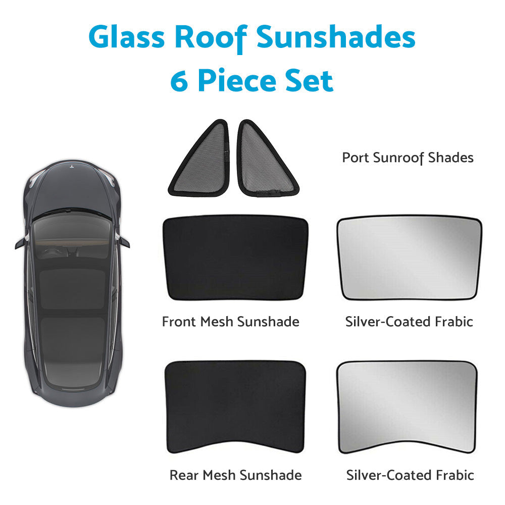 Front & Rear Sunroof Sun Shades Roof Protection Film Suitable For Tesla Model 3 2017-2021.