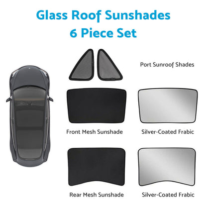 Front & Rear Sunroof Sun Shades Roof Protection Film Suitable For Tesla Model 3 2017-2021.