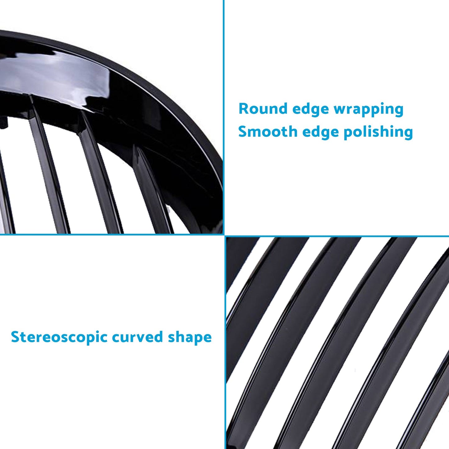 Gloss Black Front Grille Grill Suitable For BMW E60 E61 5 Series 2003-2010.