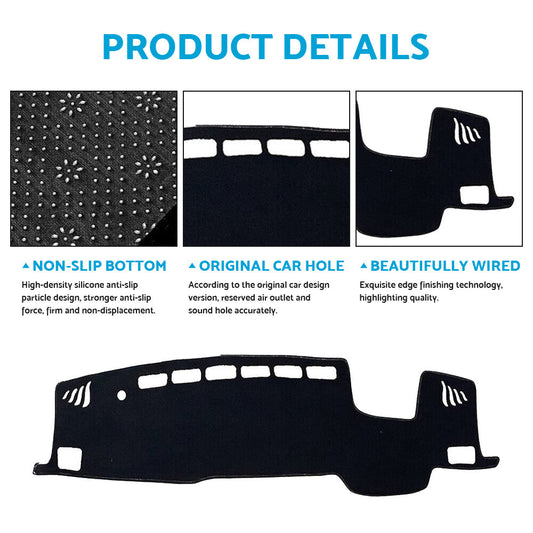 Black Dash Mat Suitable For Toyota Kluger XU75R Grande With HUD 2021-2022.