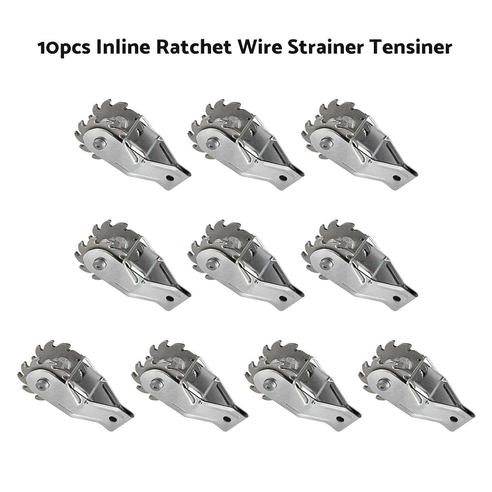 10PCS or SET INLINE RATCHET STRAINER FOR TENSIONING FENCE WIRE TENSIONER.