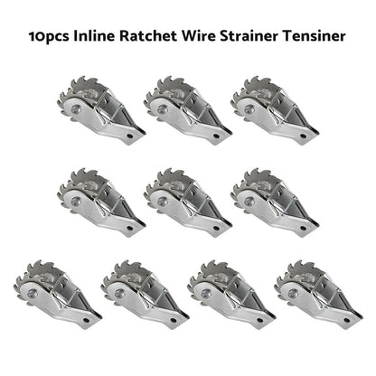 10PCS or SET INLINE RATCHET STRAINER FOR TENSIONING FENCE WIRE TENSIONER.