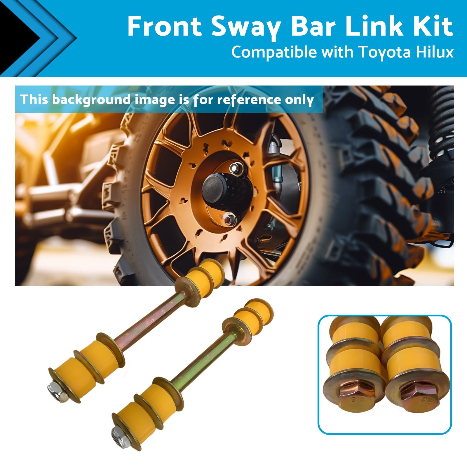 2 X Front Sway Bar Link Kit Suitablefor 88-05 Toyota Hilux KZN165R LN107R LN167R.