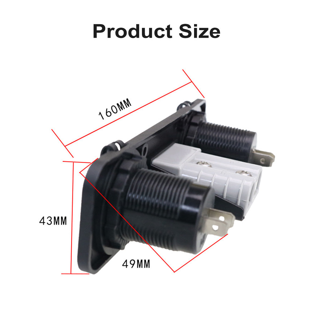 50 Amp Anderson Plug USB 3. 0 Cigarette Socket Flush Mount Recessed Plate REDARC.