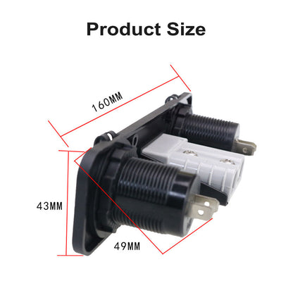 50 Amp Anderson Plug USB 3. 0 Cigarette Socket Flush Mount Recessed Plate REDARC.