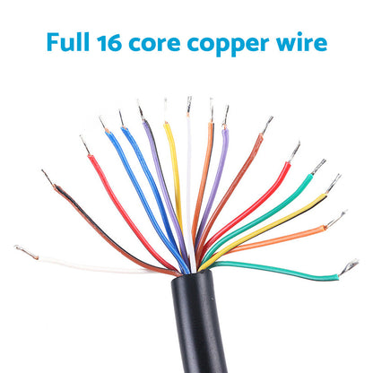 OBD2 16 Pin Splitter Extension Cable Male to Dual Female Y Lead 12 inch / 30 cm