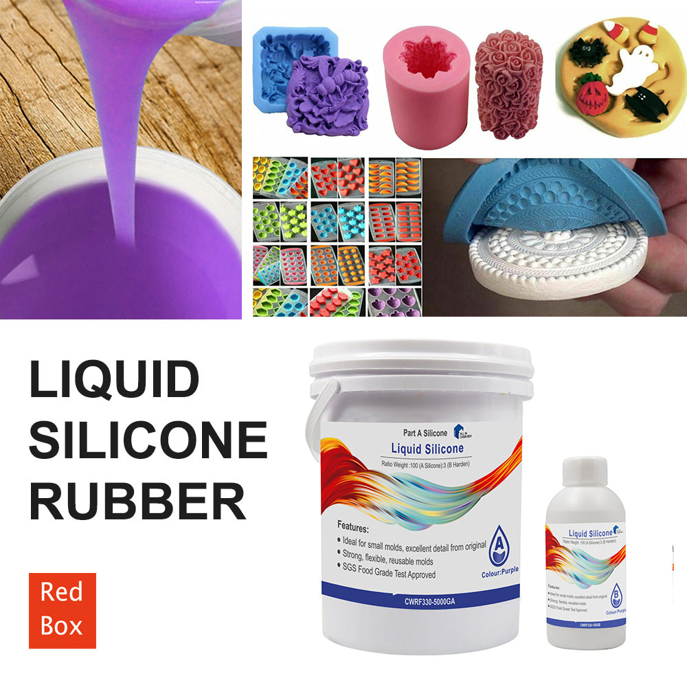 SH25 Liquid Silicone Rubber Mould Making Kit 100:3 Mix - 1Kg 5Kg 10Kg Purple.