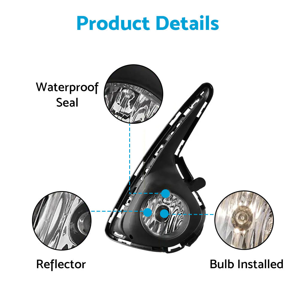 2x Front Grill Bumper Halogen Fog Lights Suitable For Toyota Yaris 2018-2019