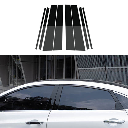 8x Black Pillar Post Cover Trims Suitable For Honda Civic Sedan 2012-2015