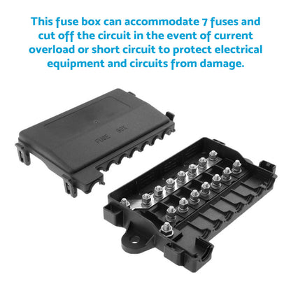 7-Way Multi Fuse Block Box Holder Suitable for Car Auto Battery 12-32V