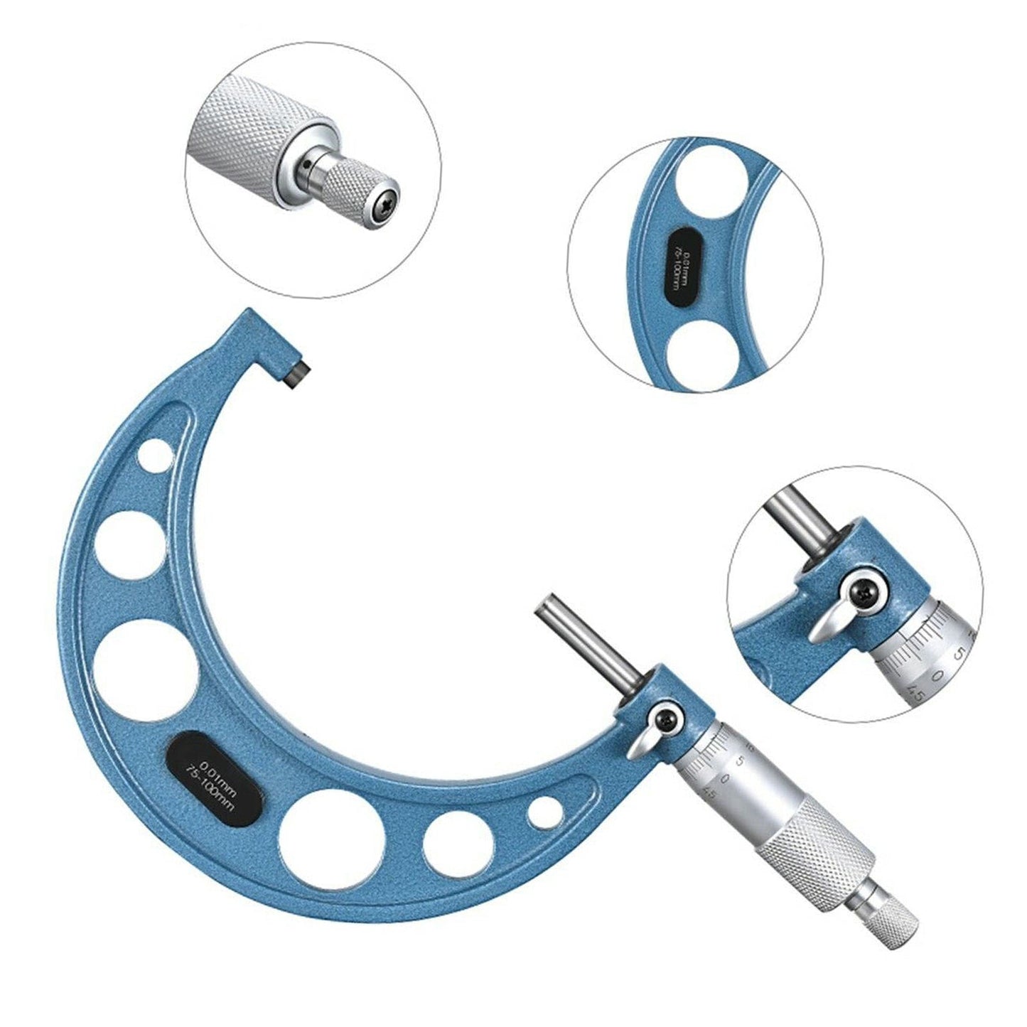 Outside Micrometer Set 0-4 inch With Calibration Standards and Wrench Accuracy Tool