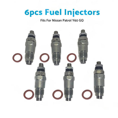 6x Diesel Fuel Injectors Suitable for Nissan Patrol GQ Y60 2.8TD RD28T