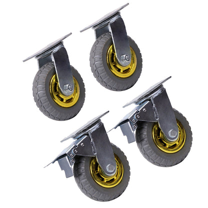 4x 6 Inch Heavy Duty Swivel Caster Wheels 1000KG Load 2 With Brakes Suitable for