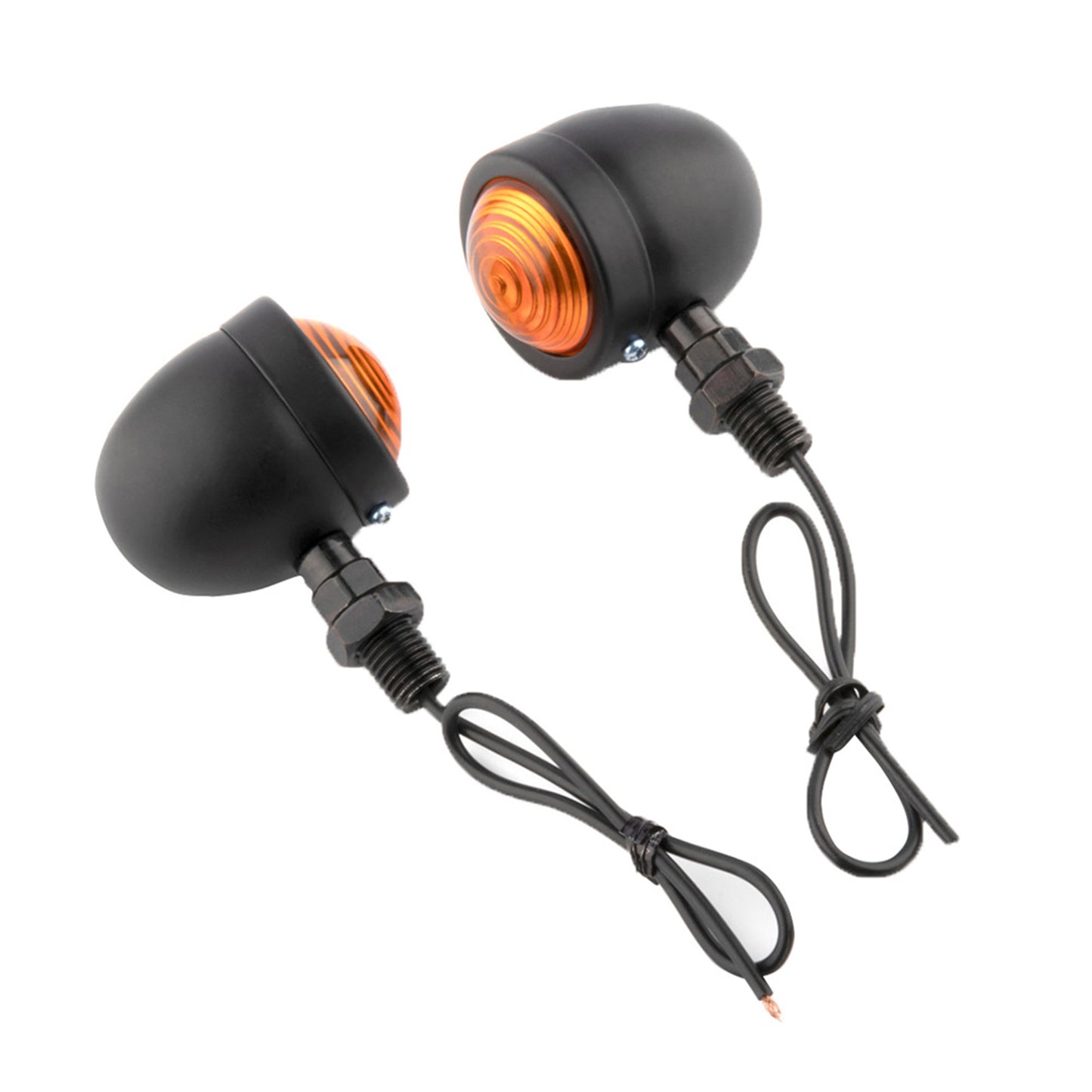 4x Chrome Motorcycle Amber Bullet Turn Signal Indicators Blinkers Universal Lamp.