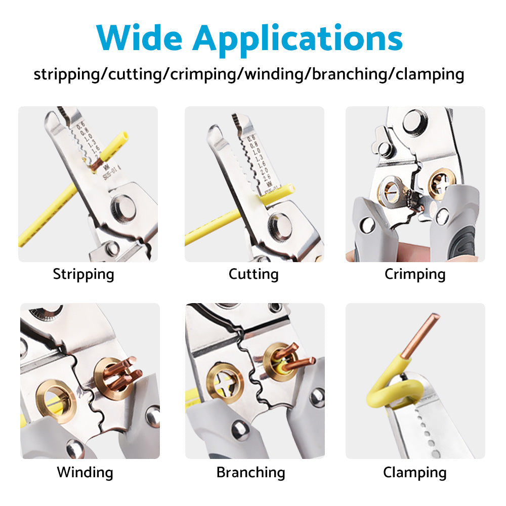 Wire Stripper Pliers Multifunctional Electric Cable Stripper Crimper Cutter Tool.