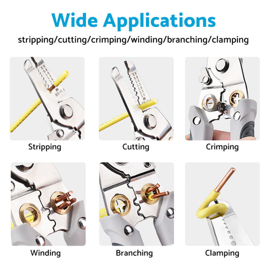 Wire Stripper Pliers Multifunctional Electric Cable Stripper Crimper Cutter Tool.