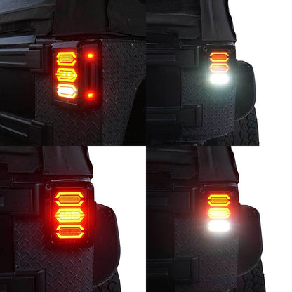 Smoked LED Tail Lights Rear Lamp Suitable For Jeep Wrangler JK 2007-2017