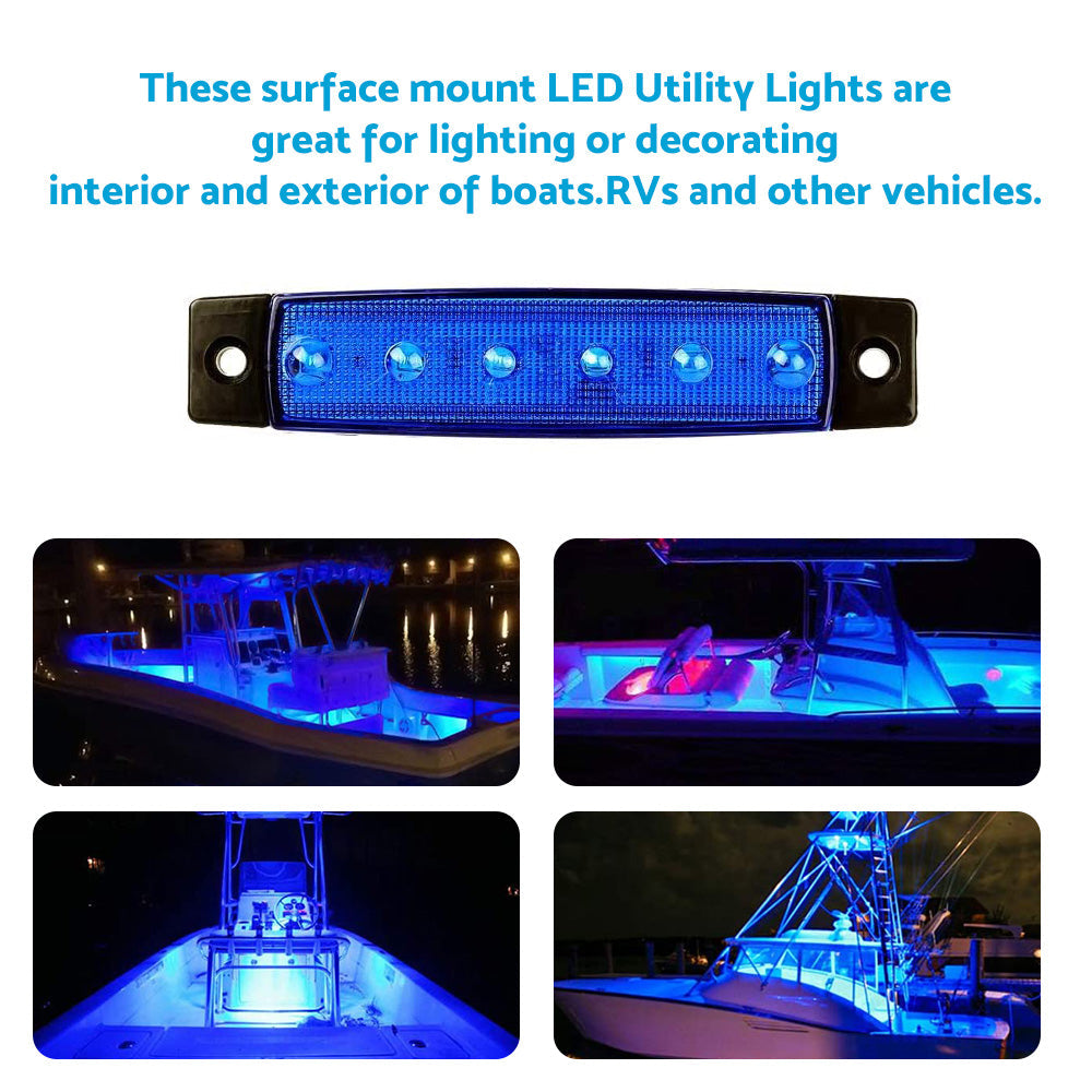 12x LED Deck Courtesy Lights Suitable for Marine Boat 12V Waterproof