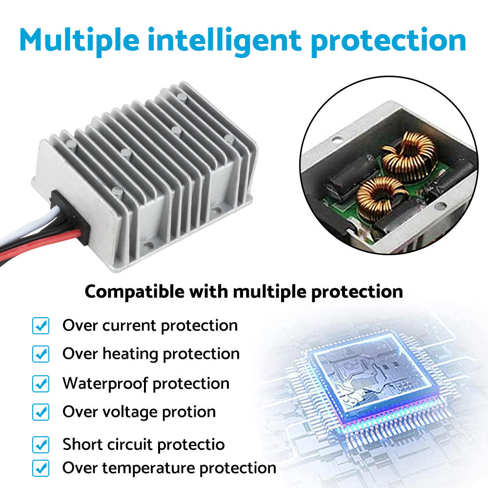 Waterproof DC 12V to DC 48V 8A Step-Up Booster Power Converter Regulator.