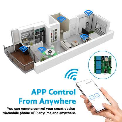 WIFI Bluetooth-compatible AC DC 4 Channel Relay Module Development Board.