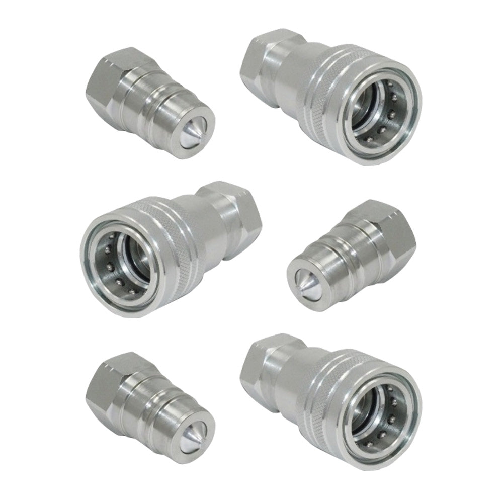 3 Sets 1 or 2 Inch BSP Hydraulic ISO Poppet Quick Release Couplings Suitable For Tractor