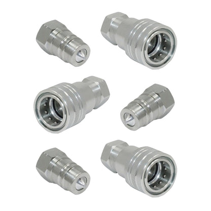 3 Sets 1 or 2 Inch BSP Hydraulic ISO Poppet Quick Release Couplings Suitable For Tractor