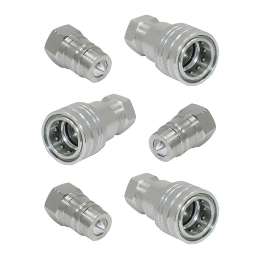3 Sets 1 or 2 Inch BSP Hydraulic ISO Poppet Quick Release Couplings Suitable For Tractor