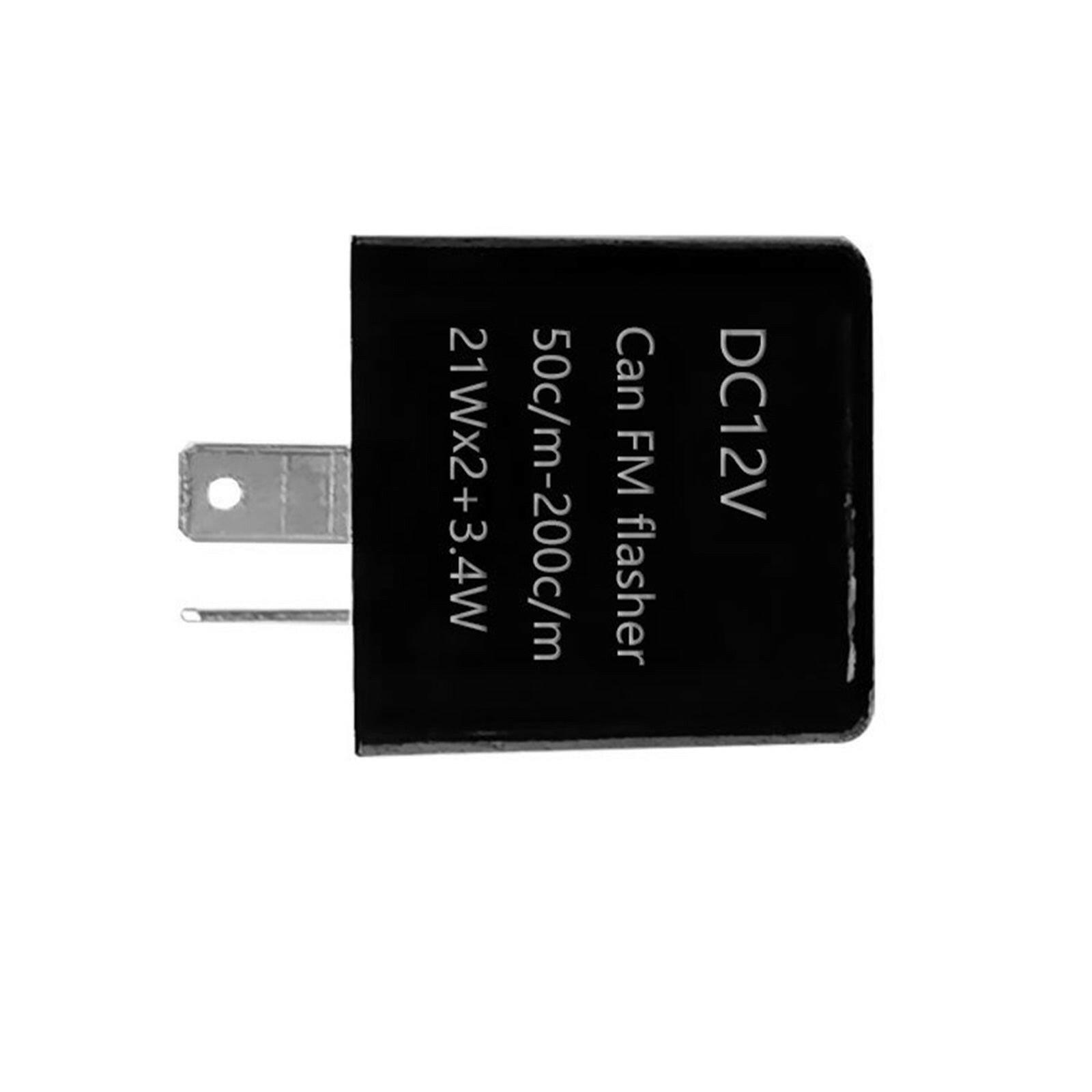 12V 2 Pin Motorcycle Blinker Adjustable LED Flasher Relay Turn Signal Indicator.