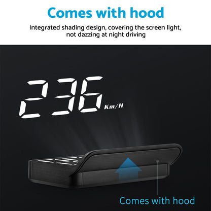 Universal Car Head-Up Display GPS Digital Speedometer with Speed Warning OBD2