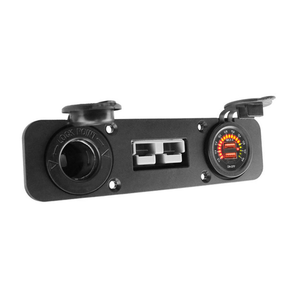 50 Amp Anderson Plug USB 3. 0 Cigarette Socket Flush Mount Recessed Plate REDARC.