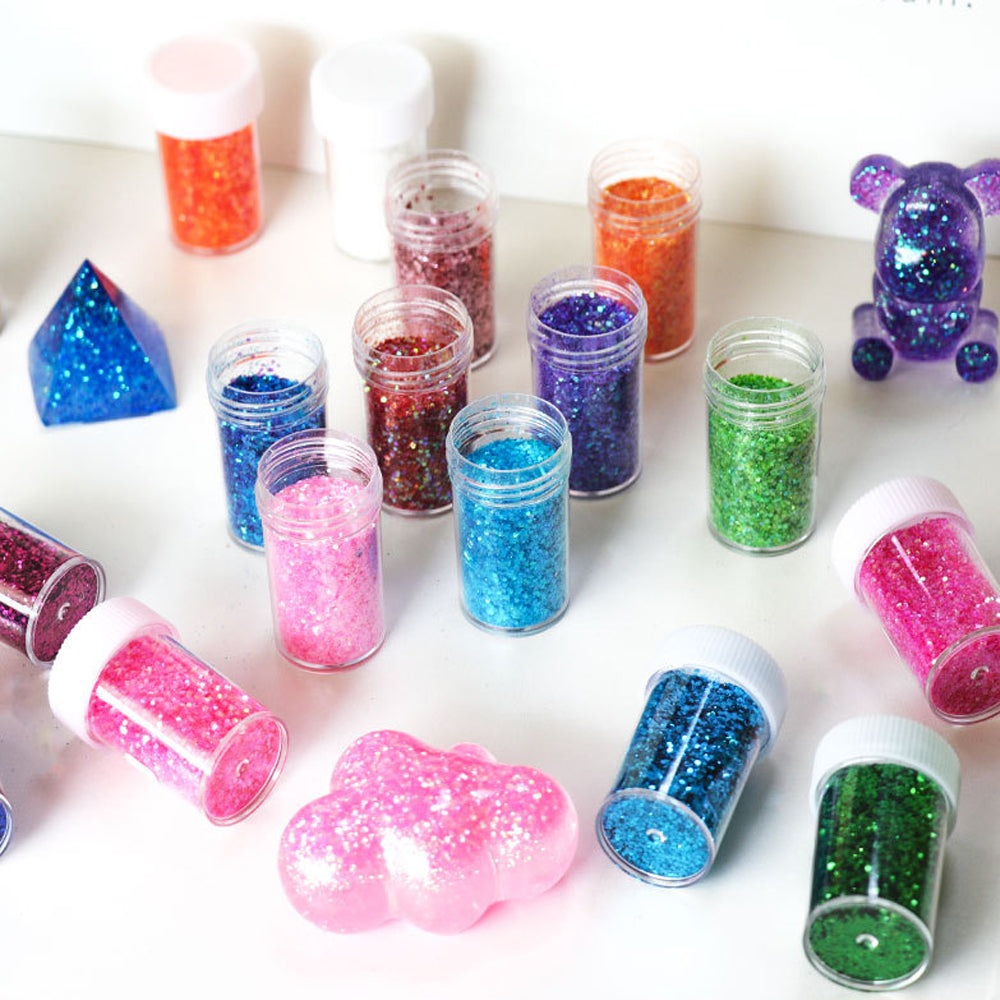 24x 20ml Colors Glitter Pigment Powder Suitable For Resin Epoxy Crafts.