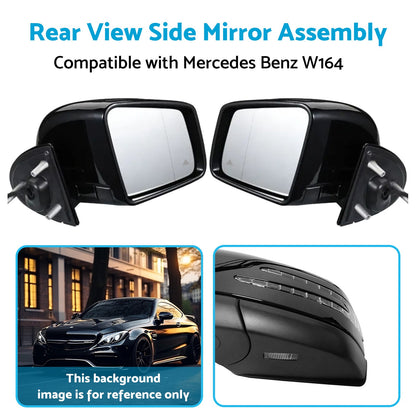 View Side Mirror Assembly Rear Suitable for 05-11 Mercedes Benz W164 X164 ML GL.