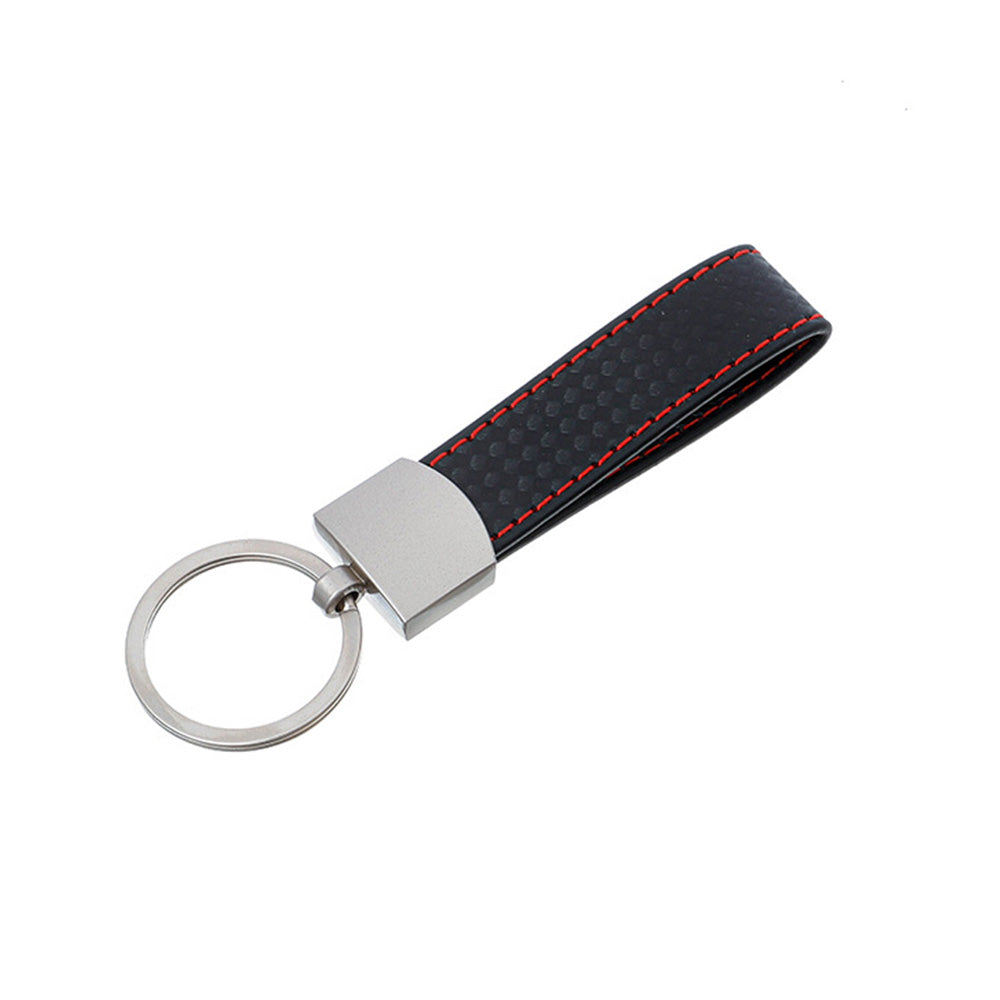 Black Key Ring Keychain With Metal & PU Leather Suitable for Universal Use