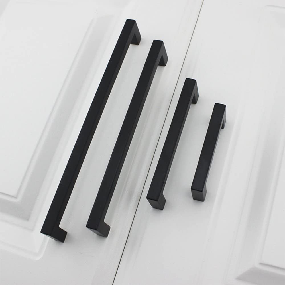Square Kitchen Cabinet Handles Pulls Stainless Steel Door Knobs Drawer Handles.