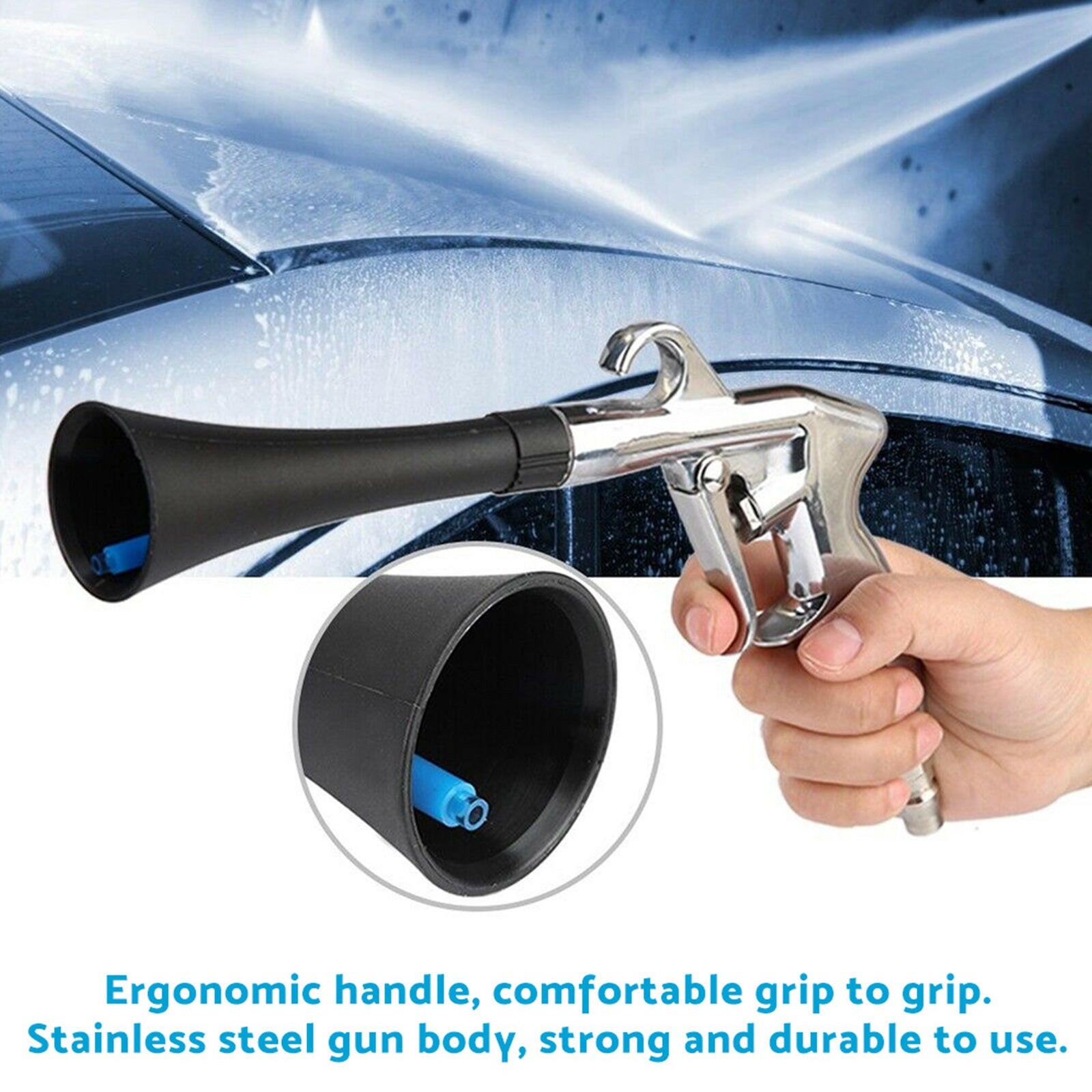 Car Cleaning Gun Aluminum Alloy Ergonomic Handle Rust-Proof Durable 0.8 MPa.