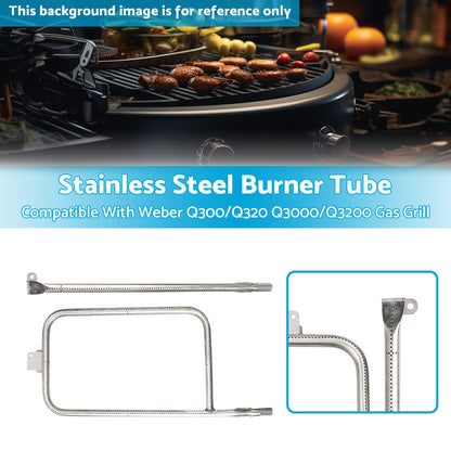 Stainless Steel Burner Tube - Suitable For Weber Q300 or Q320 Q3000 or Q3200 Gas Grill.
