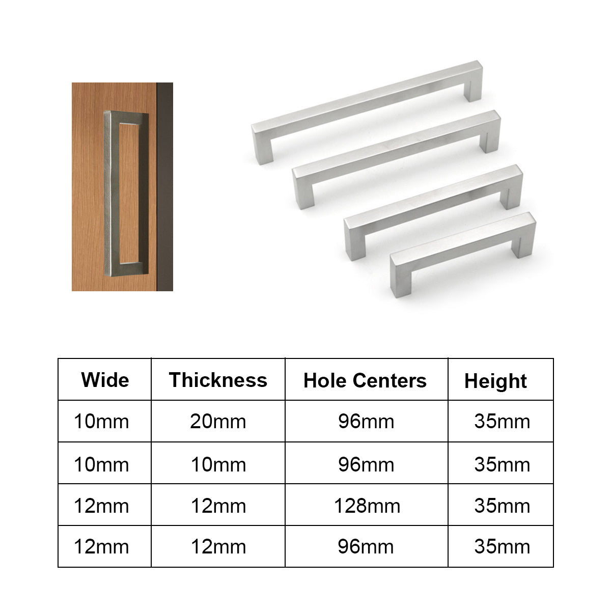 10 X Kitchen Cabinet Door Handles Matte Stainless Steel Drawer Cupboard Pulls.