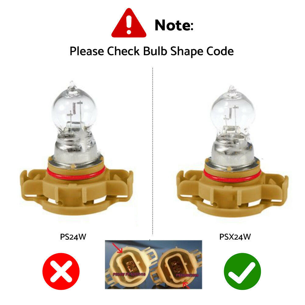 2x PSX24W 12V 24W PG20/7 Fog Light Clear Globe Bulbs.