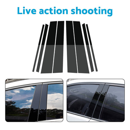 8x Black Pillar Post Cover Trims Suitable For Honda Civic Sedan 2012-2015