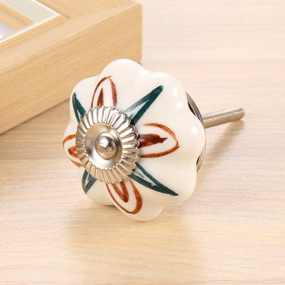 6 Pcs Cupboard Door Knobs Handles Drawer Pull Vintage Ceramic Knob Shabby Chic.