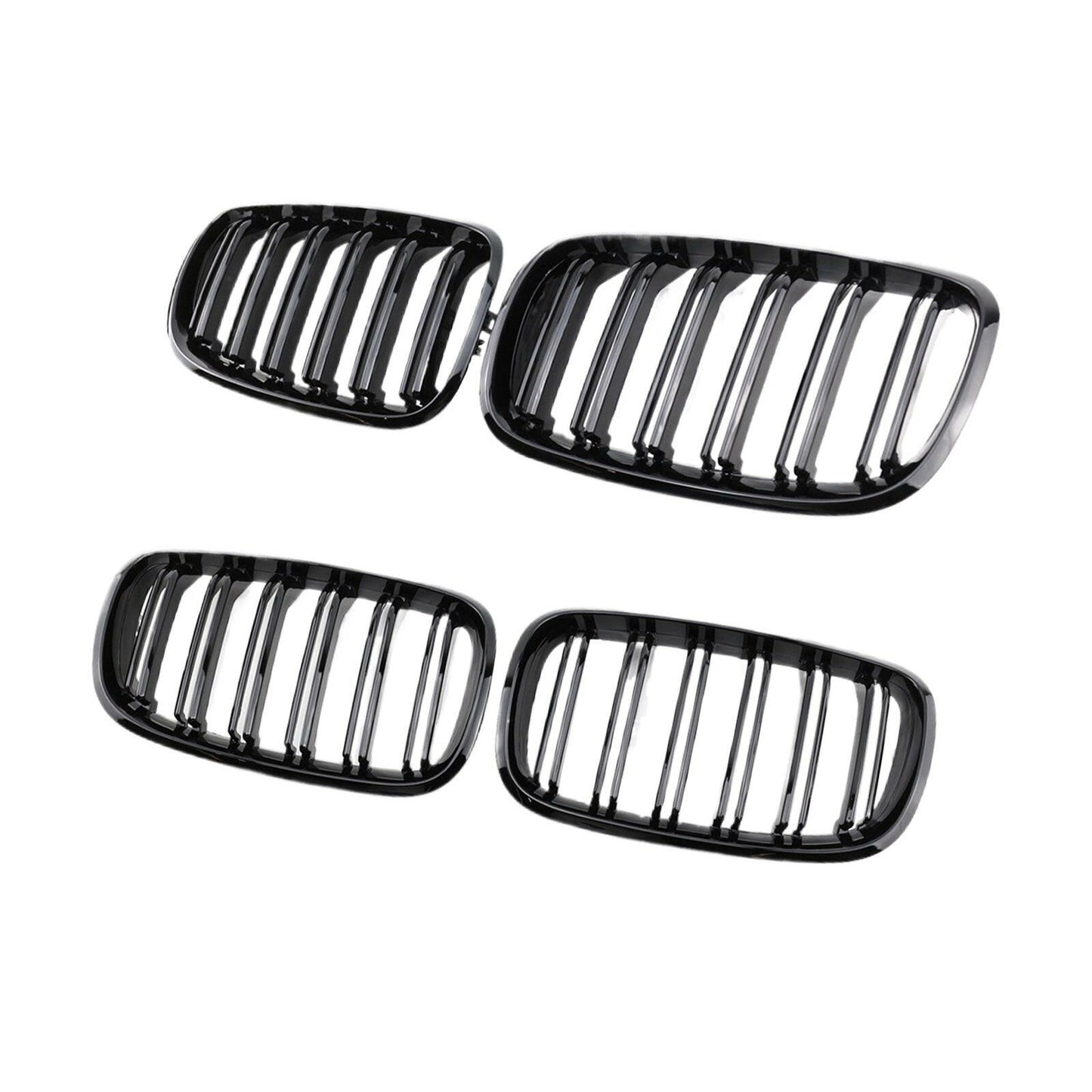 2x Front Grill Grille Gloss Black Suitable For BMW E70 X5 / E71 X6 2007-2013.
